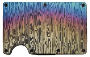 demascus rainbow metal wallet