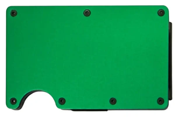 green metal wallet